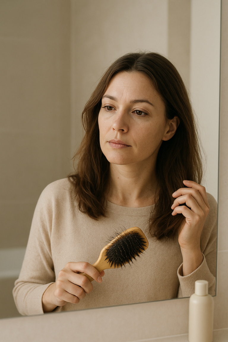 Chute de cheveux chez la femme : causes et solutions