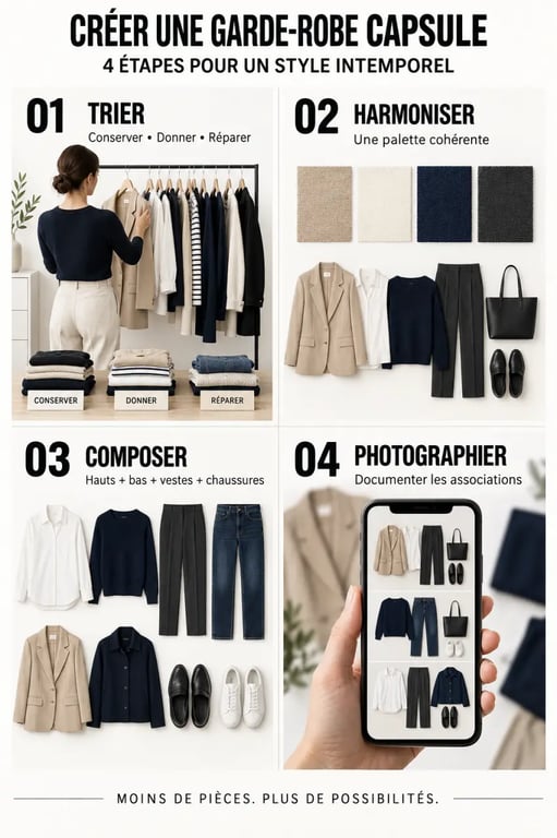 Garde-robe capsule intemporelle et élégante créée en quatre étapes